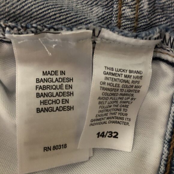 Lucky Brand 90s Midi Denim Shorts Womens 14/32 High Rise Distressed Cutoff NEW - Picture 13 of 14